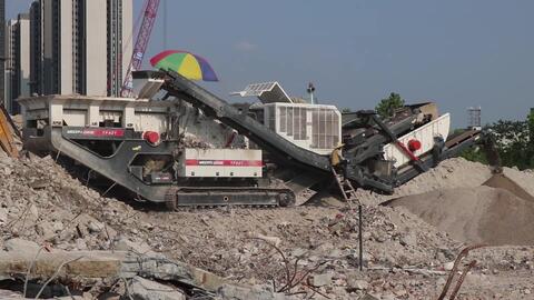 移動破碎站建筑垃圾破碎機(jī)出租 河南邁科路重工